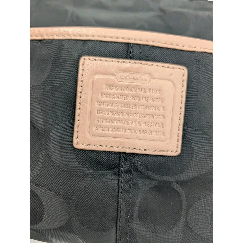 Coach Black Heritage Signature Weekend Nylon Crossbody Logo Limited Red Details